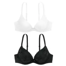 Dorina Sonia Deep Plunge Bra 2P, Kolor: biały i czarny, Rozmiar: 80B  sklep ebielizna.pl