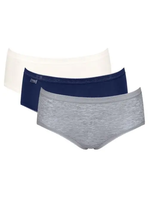 3 x Majtki damskie sloggi Basic+ Midi C3P, Kolor: wielokolorowy-V017, Rozmiar: 46  sklep ebielizna.pl
