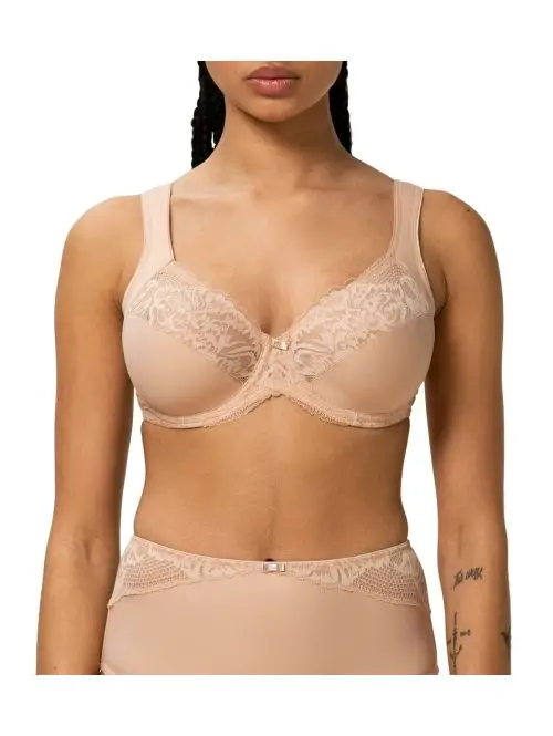 Biustonosz Triumph Modern Lace+Cotton z fiszbinami, Kolor: cielisty, Rozmiar: 100D  sklep ebielizna.pl