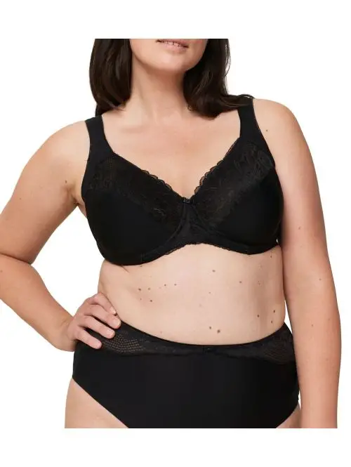 Biustonosz Triumph Modern Lace+Cotton z fiszbinami, Kolor: czarny, Rozmiar: 95F  sklep ebielizna.pl