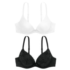 Dorina Sonia Deep Plunge Bra 2P, Kolor: biały i czarny, Rozmiar: 75D  sklep ebielizna.pl