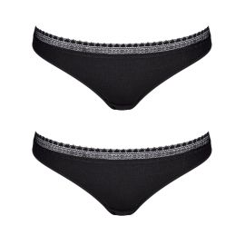 2x Majtki damskie sloggi GO Ribbed Brazil C2P, Kolor: czarny, Rozmiar: XS  sklep ebielizna.pl