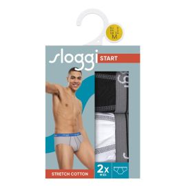 2 x Majtki męskie sloggi men Start Midi C2P box, Kolor: biały i czarny, Rozmiar: L  sklep ebielizna.pl