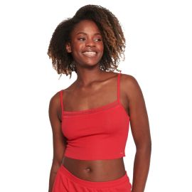 Top damski sloggi GO Ribbed Crop Top, Kolor: czerwony, Rozmiar: S  sklep ebielizna.pl