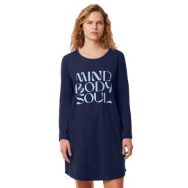 Bawełniana koszula nocna 3/4 z długim rękawem Triumph Nightdresses NDK LSL X, Kolor: granatowy, Rozmiar: 42  sklep ebielizna.pl