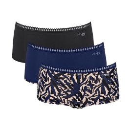 3 x Majtki damskie sloggi GO Crush Short C3P, Kolor: wielokolorowy-M008, Rozmiar: L  sklep ebielizna.pl