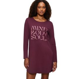 Triumph bawełniana koszula nocna 3/4 z długim rękawem Triumph Nightdresses NDK LSL X, Kolor: burgund, Rozmiar: 38  sklep ebielizna.pl
