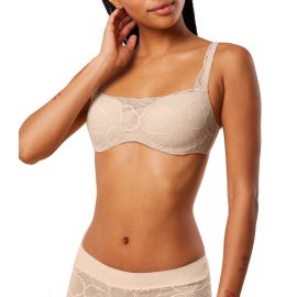 Biustonosz balkonetka Triumph Body Make-Up Illusion Lace Balconette, Kolor: biszkoptowy, Rozmiar: 75D  sklep ebielizna.pl