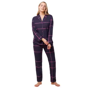 Piżama damska Triumph Boyfriend PW X Checks, Kolor: granatowo-fioletowy, Rozmiar: 42