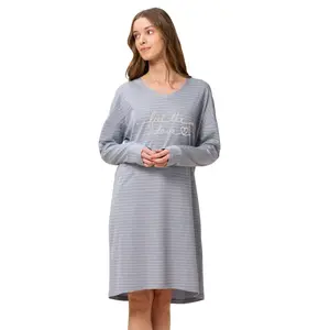 Triumph Nightdresses NDK LSL 10 CO/MD, Kolor: szary melanż, Rozmiar: 36