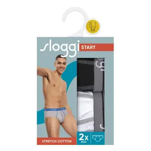 Sloggi men Start Midi C2P, Kolor: biały i czarny, Rozmiar: L