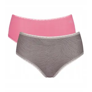 Sloggi Go High Waist C2P, Kolor: róż z brązem, Rozmiar: S
