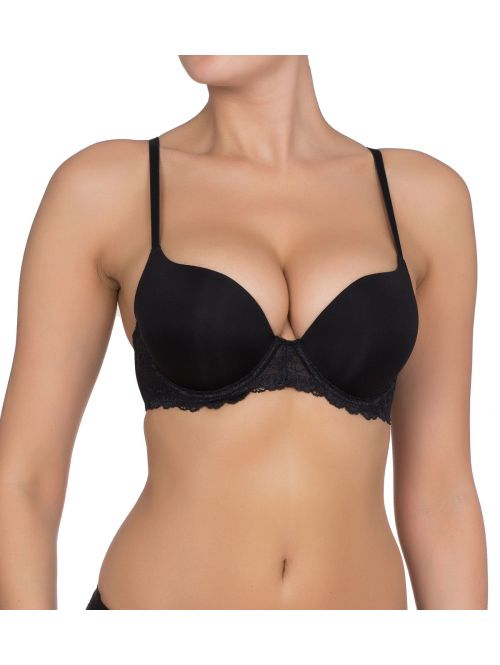 Biustonosz na fiszbinach z mocnym efektem powiększenia biustu Dorina Claire Super Push Up Bra czarny, Kolor: czarny, Rozmiar: 70D  sklep ebielizna.pl