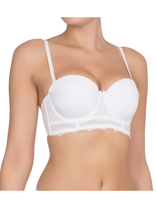Usztywniany biustonosz na fiszbinach z odpinanymi ramiączkami Dorina Colette Longline Bra biały, Kolor: biały, Rozmiar: 90B  sklep ebielizna.pl