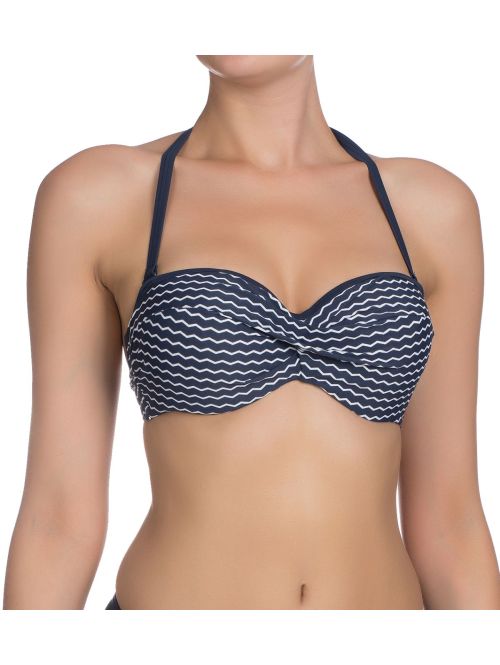 Góra od stroju Esprit Estero Beach Bandeau granatowy z białym, Kolor: granatowy z białym, Rozmiar: 85E  sklep ebielizna.pl
