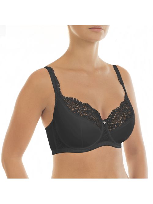 Półusztywniany biustonosz z fiszbinami NIKOL DJUMON 13212B Viktoria Haft Padded Bra czarny, Kolor: czarny, Rozmiar: 85C  sklep ebielizna.pl