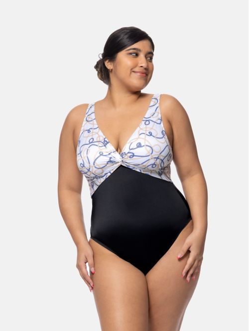 Jednoczęściowy strój kąpielowy Dorina Esterel Swimsuit czarny z białym, Kolor: czarny z białym, Rozmiar: M  sklep ebielizna.pl