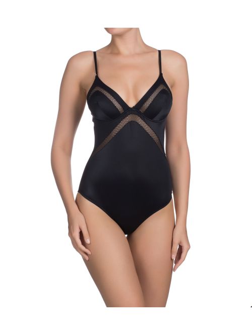 Eleganckie body z fiszbinami Gisela 3-0122 czarny, Kolor: czarny, Rozmiar: 70B  sklep ebielizna.pl