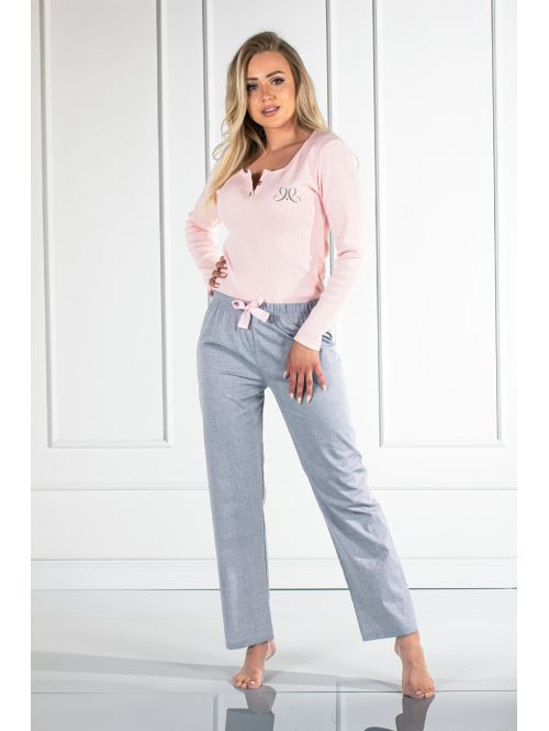 Piżama damska Momenti Per Me Linda Pink-Grey, Kolor: wielokolorowy, Rozmiar: S  sklep ebielizna.pl