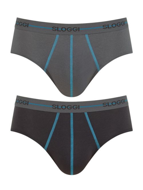 2 x Majtki męskie sloggi men Start Midi C2P box, Kolor: brązowy/szary, Rozmiar: XL  sklep ebielizna.pl