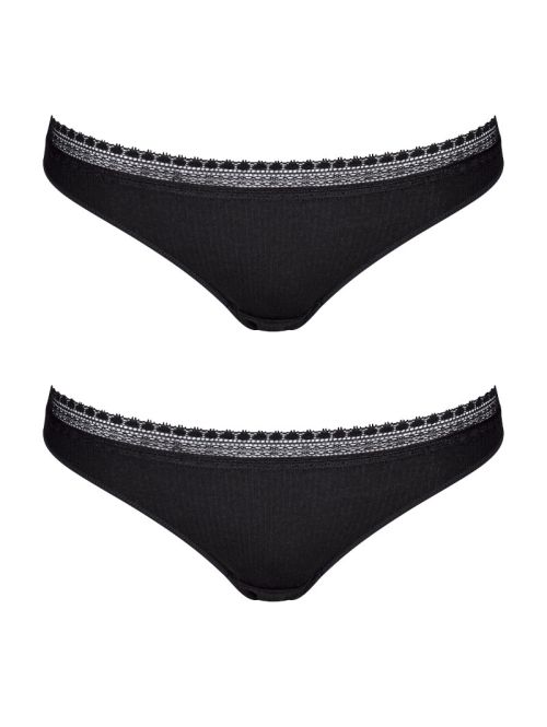 2x Majtki damskie sloggi GO Ribbed Brazil C2P, Kolor: czarny, Rozmiar: XS  sklep ebielizna.pl