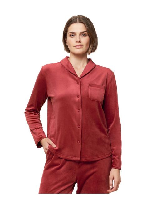 Koszula damska Mix & Match VELOUR BOYFRIEND TOP, Kolor: czerwony, Rozmiar: 38  sklep ebielizna.pl