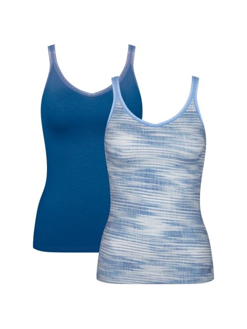 2 x Koszulka damska sloggi GO Shirt 01 C2P, Kolor: granatowy/niebieski, Rozmiar: S  sklep ebielizna.pl