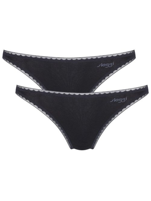 2 x Majtki damskie sloggi GO Mini C2P, Kolor: czarny, Rozmiar: XS  sklep ebielizna.pl