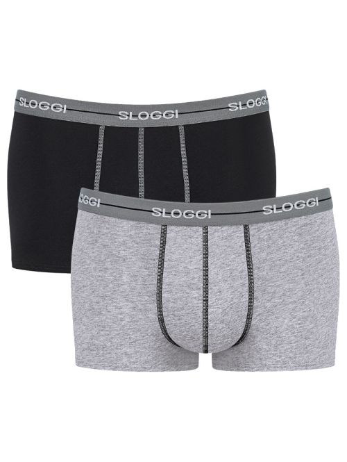 2 x Majtki męskie sloggi men Start Hipster C2P box, Kolor: czarny/szary, Rozmiar: XL  sklep ebielizna.pl