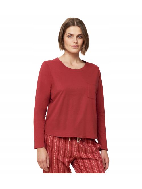 Bluzka piżamowa Triumph Mix & Match LSL Top Chest Pocket 02, Kolor: czerwony, Rozmiar: 36  sklep ebielizna.pl