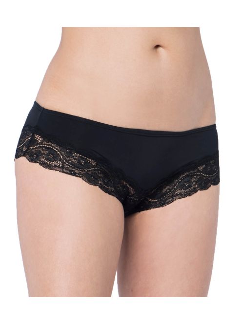Biodrówki damskie zdobione u dołu kwiecistą koronką Triumph Lovely Micro Hipster czarny, Kolor: czarny, Rozmiar: XS  sklep ebielizna.pl