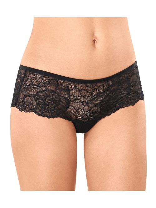 Koronkowe biodrówki damskie z motywem kwiatów piwonii Triumph Peony Florale Hipster czarny, Kolor: czarny, Rozmiar: 46  sklep ebielizna.pl