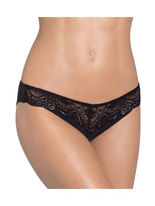 Figi o klasycznym kroju ozdobione koronką Triumph Amourette 300 Cotton & Lace Tai czarny, Kolor: czarny, Rozmiar: 44  sklep ebielizna.pl