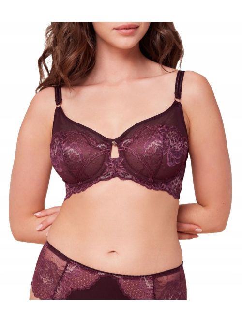 Biustonosz Triumph Wild Peony Florale W01, Kolor: bordowy, Rozmiar: 80D  sklep ebielizna.pl