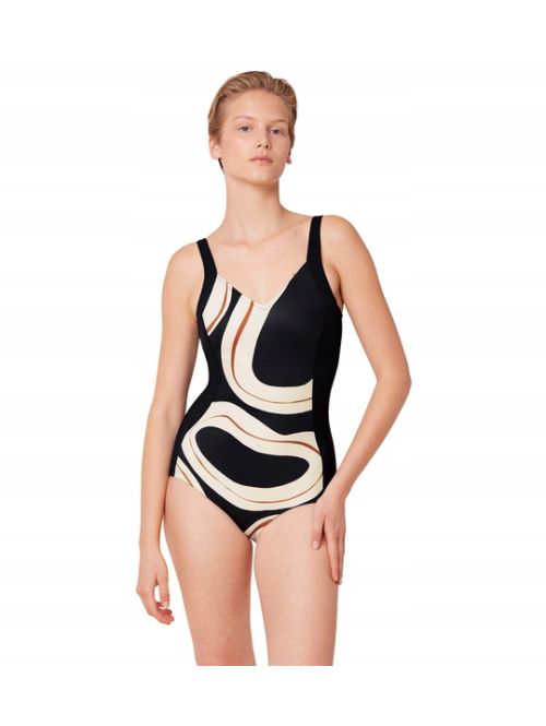Strój Kąpielowy Triumph Summer Allure OW 01 Jednoczęściowy, Kolor: czarny z białym, Rozmiar: 44D  sklep ebielizna.pl