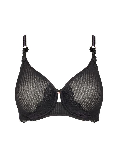 Biustonosz miękki z fiszbinami typu minimizer Triumph Peony Florale W01 czarny, Kolor: czarny, Rozmiar: 85E  sklep ebielizna.pl