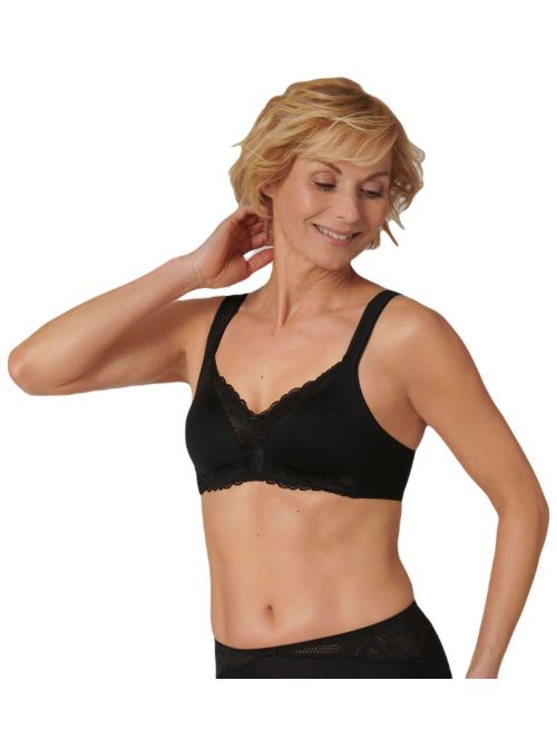 Miękki biustonosz bez fiszbin Triumph Modern Lace+Cotton N czarny, Kolor: czarny, Rozmiar: 80E  sklep ebielizna.pl