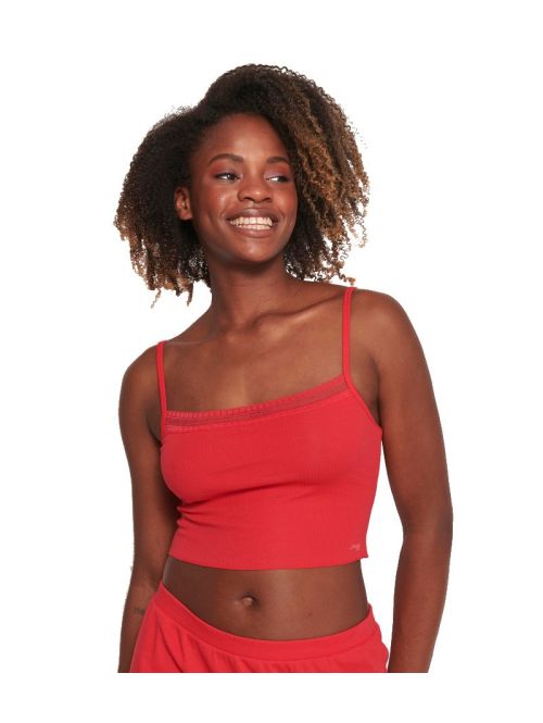 Top damski sloggi GO Ribbed Crop Top, Kolor: czerwony, Rozmiar: S  sklep ebielizna.pl