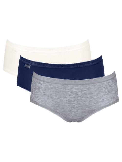 3 x Majtki damskie sloggi Basic+ Midi C3P, Kolor: wielokolorowy-V017, Rozmiar: 38  sklep ebielizna.pl