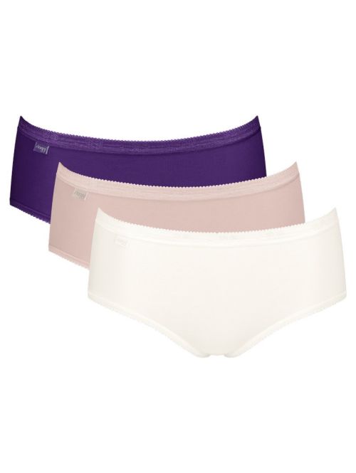 3 x Majtki damskie sloggi Basic+ Midi C3P, Kolor: wielokolorowy-V018, Rozmiar: 38  sklep ebielizna.pl