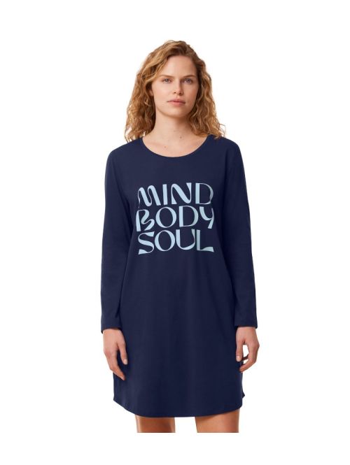 Bawełniana koszula nocna 3/4 z długim rękawem Triumph Nightdresses NDK LSL X, Kolor: granatowy, Rozmiar: 42  sklep ebielizna.pl