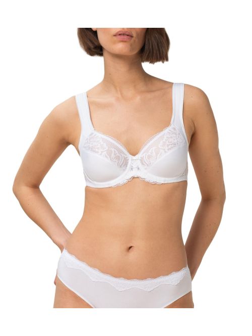 Biustonosz Triumph Modern Lace+Cotton z fiszbinami czarny, Kolor: biały, Rozmiar: 100D  sklep ebielizna.pl