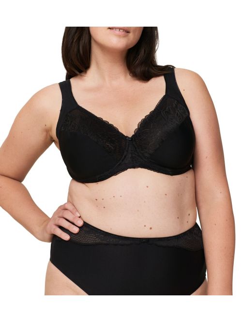 Biustonosz Triumph Modern Lace+Cotton z fiszbinami, Kolor: czarny, Rozmiar: 75E  sklep ebielizna.pl