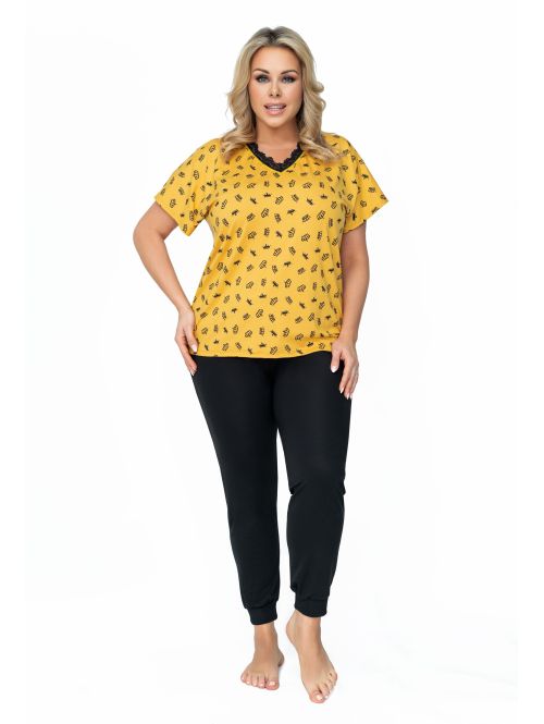 Piżama Queen Plus Size, Kolor: musztardowy, Rozmiar: 46  sklep ebielizna.pl