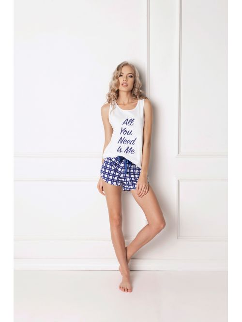 Piżama Need Me Short, Kolor: biało-granatowy, Rozmiar: XL  sklep ebielizna.pl