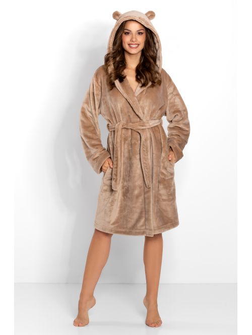 Szlafrok Teddy, Kolor: beige, Rozmiar: XL  sklep ebielizna.pl