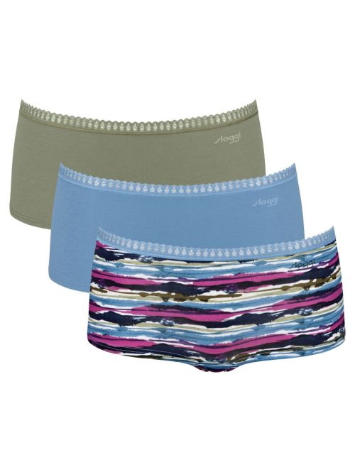 3 x Majtki damskie sloggi GO Crush Short C3P, Kolor: wielokolorowy, Rozmiar: S  sklep ebielizna.pl
