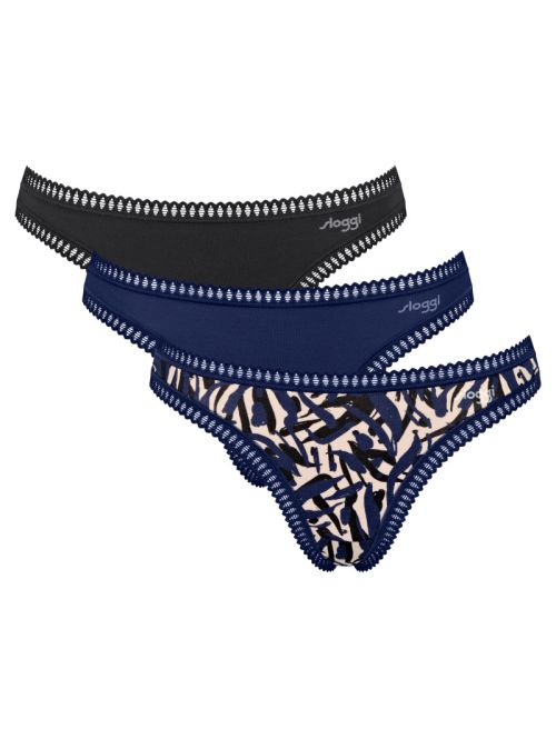 Sloggi trójpak stringi damskie GO Crush String C3P, Kolor: wielokolorowy-M008, Rozmiar: S  sklep ebielizna.pl