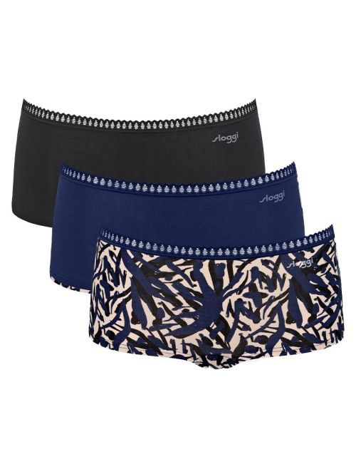 3 x Majtki damskie sloggi GO Crush Short C3P, Kolor: wielokolorowy-M008, Rozmiar: L  sklep ebielizna.pl