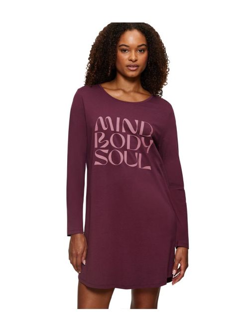 Triumph bawełniana koszula nocna 3/4 z długim rękawem Triumph Nightdresses NDK LSL X, Kolor: burgund, Rozmiar: 38  sklep ebielizna.pl